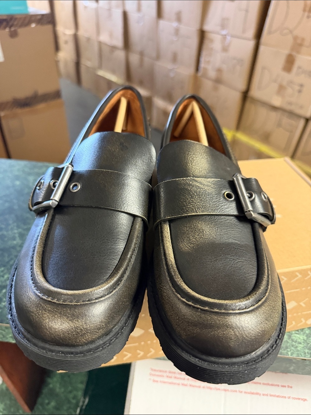 Zodiac Black Leather Buckle Strap Loafers - Picture 2 of 4